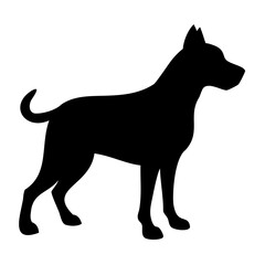 Dog Silhouette Vector Graphic Black Outline Isolated on Clear Transparent Background