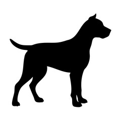 Dog Silhouette Vector Graphic Black Outline Isolated on Clear Transparent Background