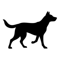 Stylish Dog Vector Silhouette in Black Artwork Isolated on Transparent Background
