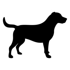 Dog black vector Silhouette isolated on transparent background