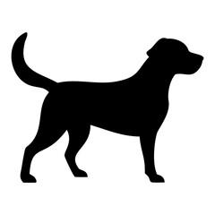 Stylish Dog Vector Silhouette in Black Artwork Isolated on Transparent Background