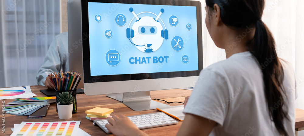 Poster Chatbot software application for brisk online business that automatically reply to customer questions