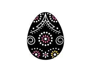 creative Silhouette egg-decorated Icon Vector Illustration