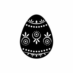 creative Silhouette egg-decorated Icon Vector Illustration