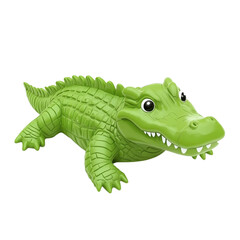 Fototapeta premium Playful Green Crocodile Toy Adorable Fun Reptile