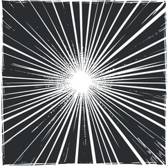 An abstract burst of light with radiating lines creating a dynamic graphic pattern.
