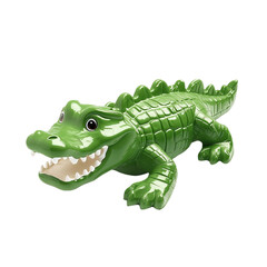 Fototapeta premium Playful Green Crocodile Toy Happy Reptile Fun