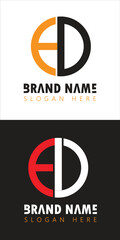 ED letter logo design images icon vector stock template