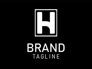 Initial Letter H Modern logo design. Beauty and Fashion Logos. Black Background.