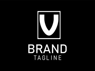 Initial Letter V Modern logo design. Beauty and Fashion Logos. Black Background.