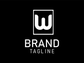 Initial Letter W Modern logo design. Beauty and Fashion Logos. Black Background.