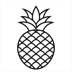 Obraz premium Pineapple Fruit Coloring Page for Kids
