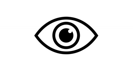 Simple black and white eye icon graphic design