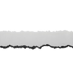 Obraz premium Torn Paper Strip On Isolated Black Background with White Area Photo Illustration