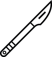 medical Scalpel icon. Black and white logo isolated on white background