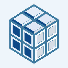 abstract blue cube