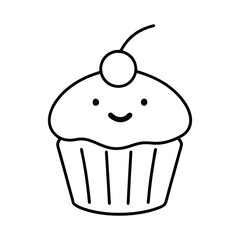 vector illustration of a cupcake