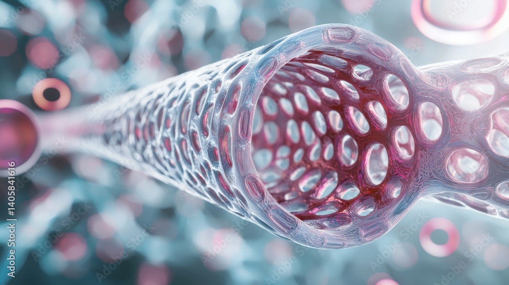 Poster exploring cellular structures biology laboratory scientific visualization microscopic environment in