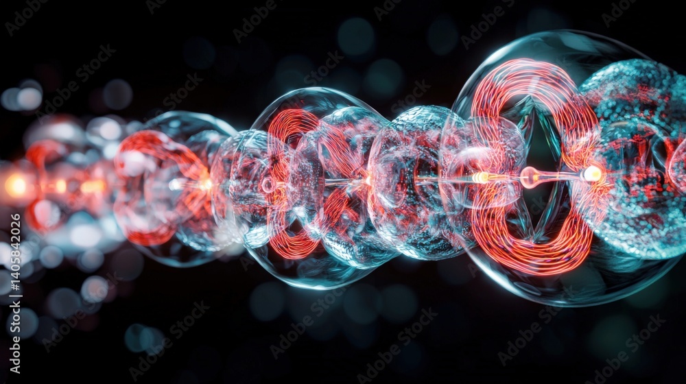Poster dynamic energy flow visualization abstract digital art conceptual dark background futuristic approac