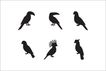 Naklejka premium Bird Silhouette Bundle | Flying Birds Vector Clipart | SVG, PNG, EPS for Cricut & Laser CuttingBirds Vector Silhouettes | Wildlife Animal SVG Files | Digital Bird Clipart for Crafts & DecorFlying 