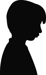 a boy head silhouette vector