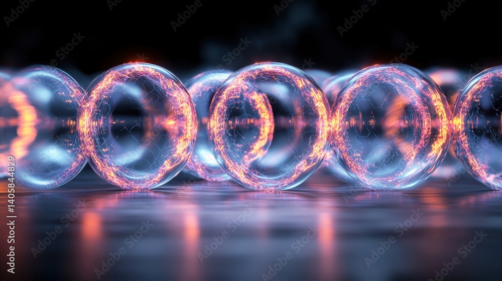 Poster innovative light refraction experiment in laboratory science visuals close-up futuristic environment