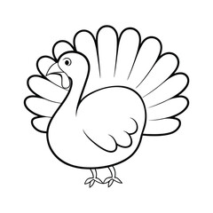 A turkey line art vector illustration.
