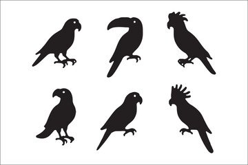 Obraz premium Bird Silhouette Bundle | Flying Birds Vector Clipart | SVG, PNG, EPS for Cricut & Laser CuttingBirds Vector Silhouettes | Wildlife Animal SVG Files | Digital Bird Clipart for Crafts & DecorFlying 