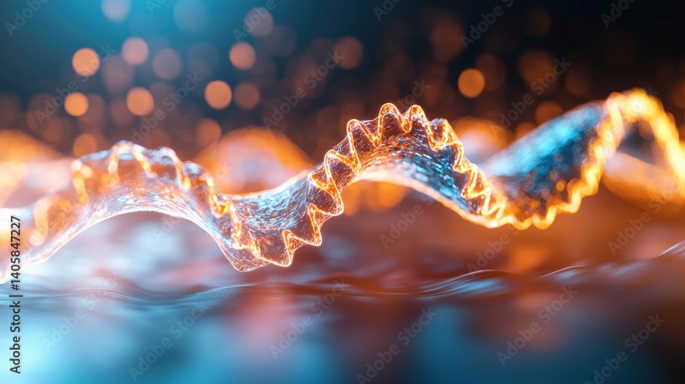 Aufkleber dynamic wave motion visualization abstract art digital render futuristic environment close-up view c