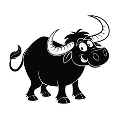 Fototapeta premium Buffalo silhouette Vector illustrator