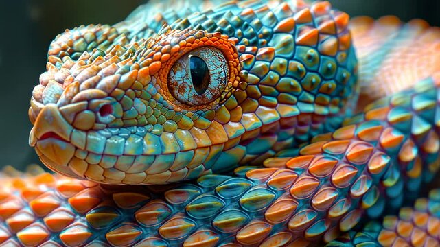 Vibrant Bush Viper: A Close-Up of Nature's Masterpiece