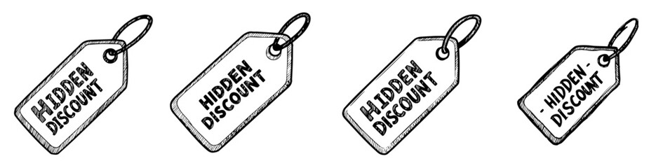 Discount tags displaying hidden discounts in a minimalist style  