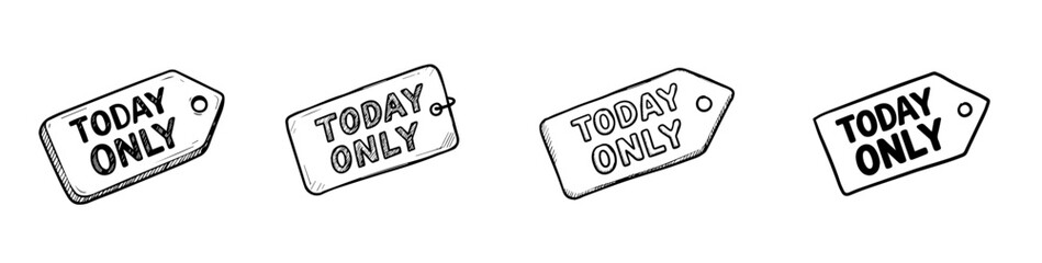Discount tags featuring "Today Only" promotional message  