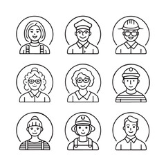 business people icons set