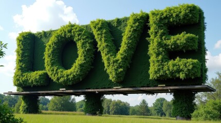 Global love day celebration nature park inspirational billboard green environment vibrant viewpoint