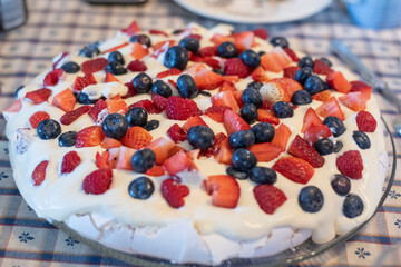 cake with berries
