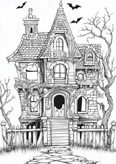 Haunted House Coloring Pages