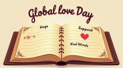 Fototapeta premium Celebrating global love day hugs support and kind words for unity and connection
