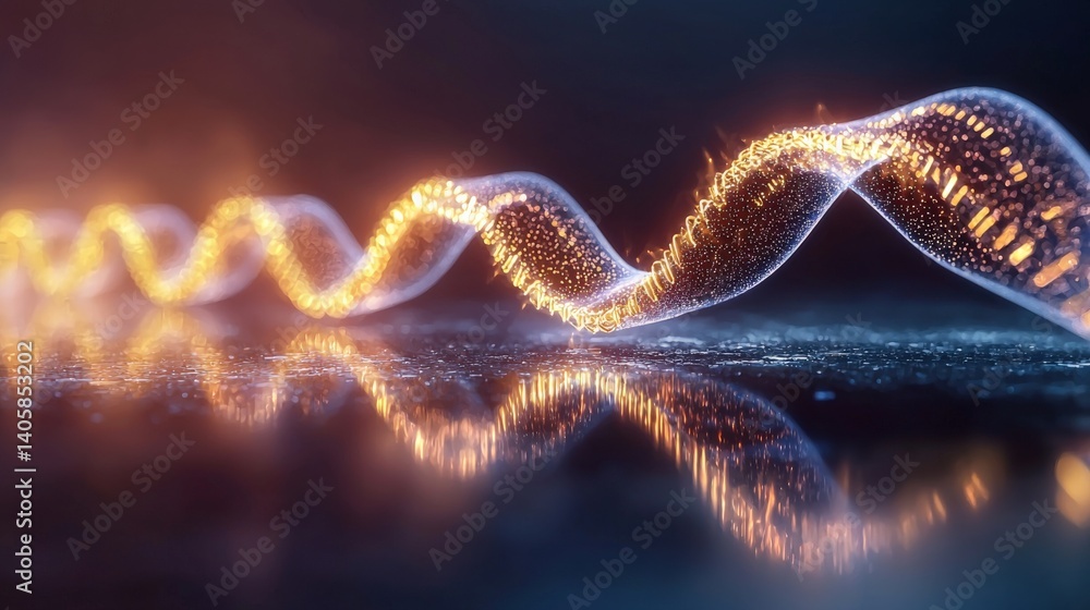 Poster dynamic wave motion illustration abstract digital art scientific concept studio environment close-up