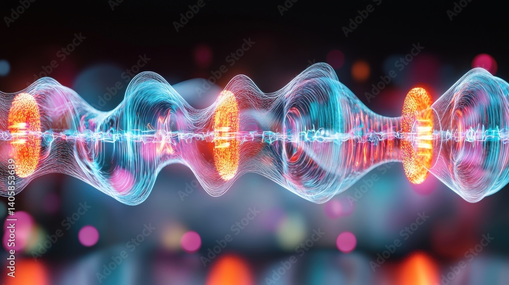 Poster dynamic energy wave event abstract background digital artwork futuristic setting close-up viewpoint 