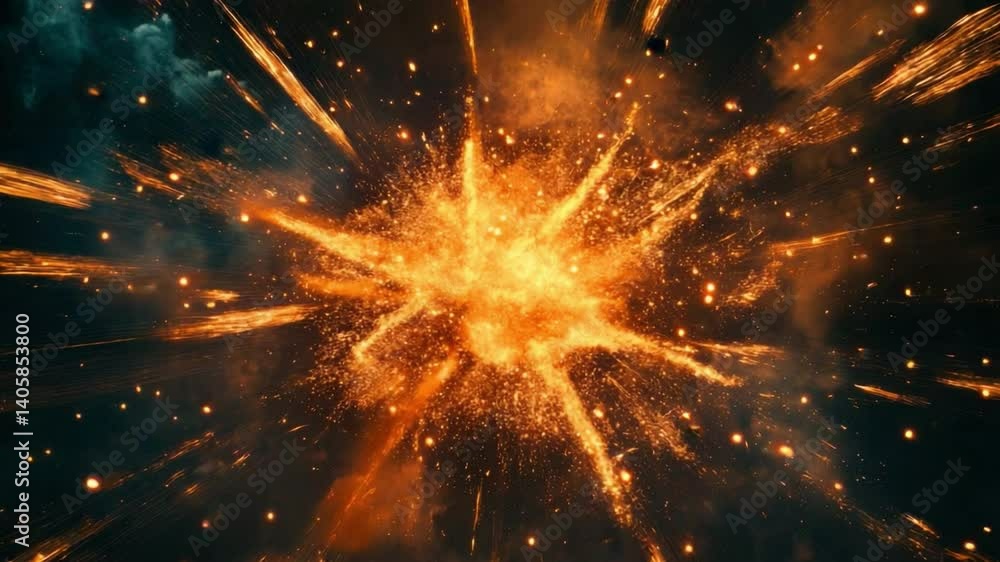 Poster explosive energy burst: a stunning image showcases a vibrant display of explosive energy. bright col
