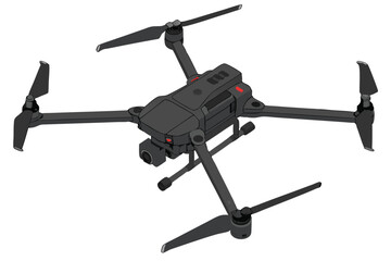 21 Professional drone, quadcopter, high-tech, carbon fiber, multiple rotors, stabilized camera gimbal, LED lights, sleek design, industrial grade, aerial photography, 4K camera, foldable arms, precisi