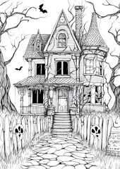 Haunted House Coloring Pages