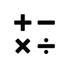 Obraz premium Math Symbols for Addition, Subtraction, Multiplication, and Division icon 