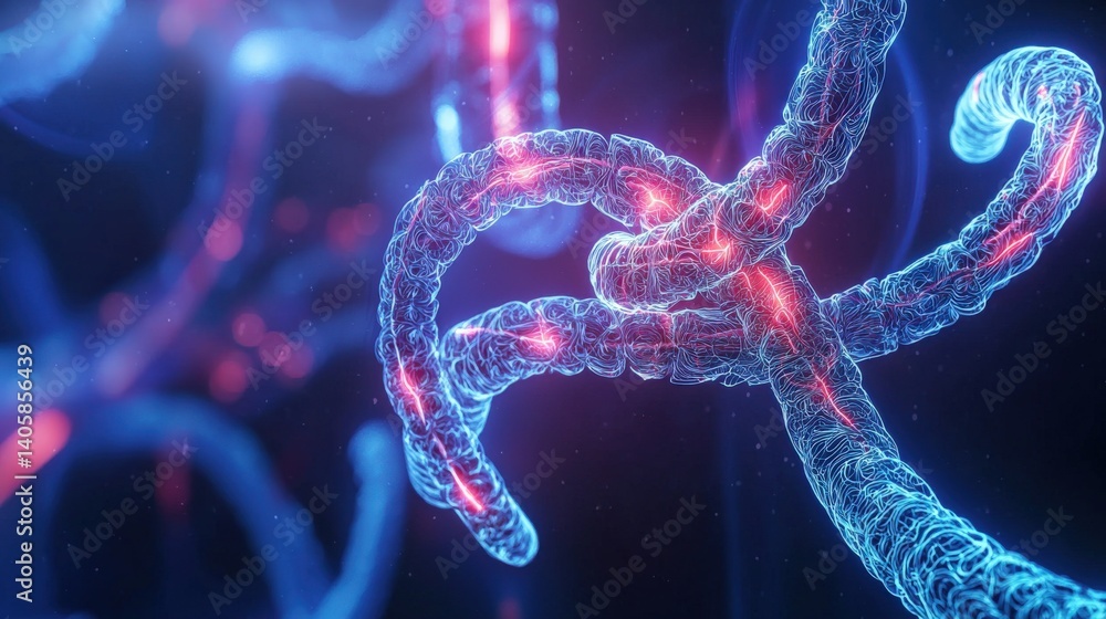 Poster dynamic neuronal activity visualization digital realm 3d animation abstract environment close-up per