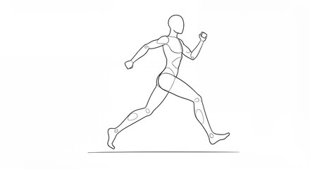 Running figure line art illustration