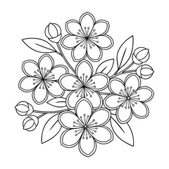 Floral Composition Sketch Silhouette Art.