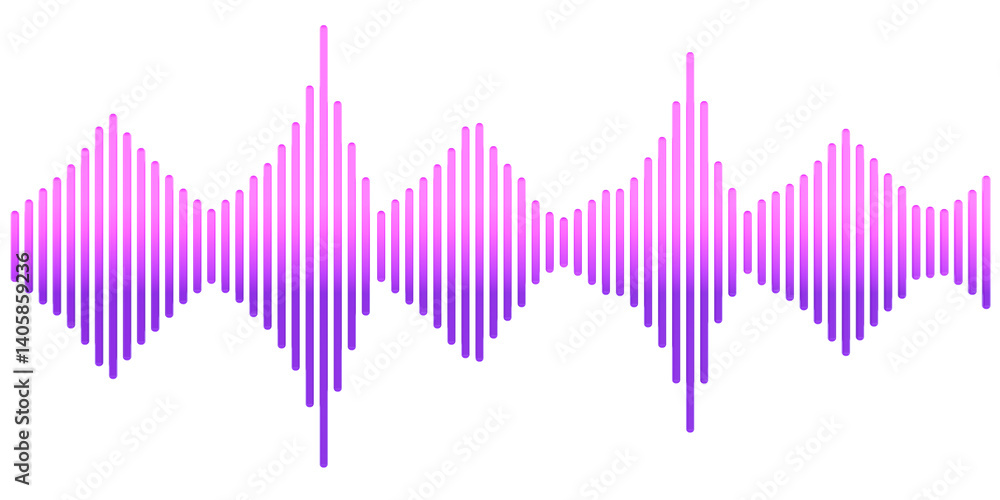 Poster sound waveforms, frequency waves, acoustics and sound vibrations, voice message. 3d rendering isolat