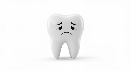 Sad tooth illustration for dental healthcare