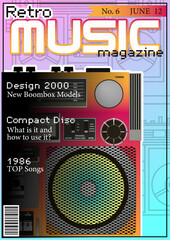 Fake Magazine Cover, Retro Music Magazine Special Edition, Vector Template for Posters, Covers, Illustrations